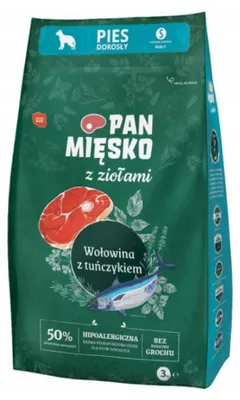 Zdjęcie produktu dla Karma sucha dla psa Pan Mięsko Wołowina z tuńczykiem 3kg