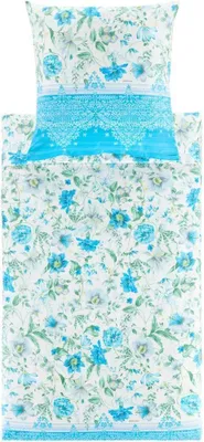 Produktbild von Bassetti Satin-Bettwäsche-Garnitur CASABLANCA Farbe C1 CELESTE Größe 135x200+80x80