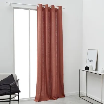 Zdjęcie produktu dla Zasłona na Oczkach 140x240cm, 100% Bawełna, Terracotta