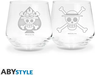 Produktbild von One Piece Glas-Set Unisex Ruffy & Ace durchsichtig Standard
