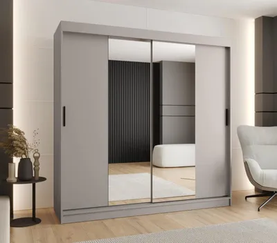 Obrázok produktu pre Šatníková skriňa 200 cm CASANDRA so zrkadlom - kašmír