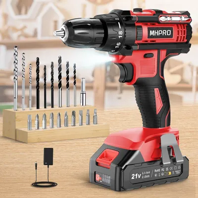 Immagine prodotto di Trapano avvitatore a batteria da 21V, 42 Nm, con 20 accessori per il fai-da-te