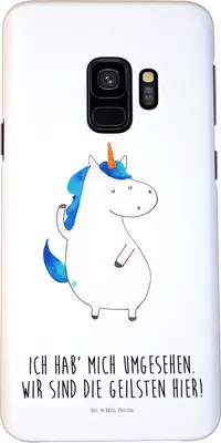 Produktbild von Mr. & Mrs. Panda Samsung Galaxy S9 Handyhülle Einhorn Mann - Weiß - Geschenk, Familie, Beste, Handy Schutzhülle, Hülle, Cool, BFF, Unicorn, Cover, Case