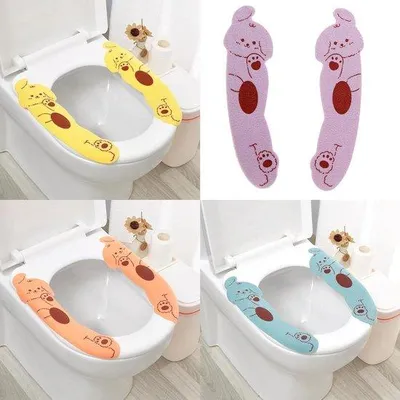 Produktbild von Weiche Toilettensitze 4er Set Katzenform wiederverwendbar TPR-Rückseite