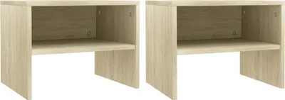 Produktbild von Nachttische 2 Stk. Sonoma-Eiche 40x30x30 cm Holzwerkstoff