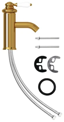 Image de vidaXL Robinet de lavabo Golden 130x180 mm