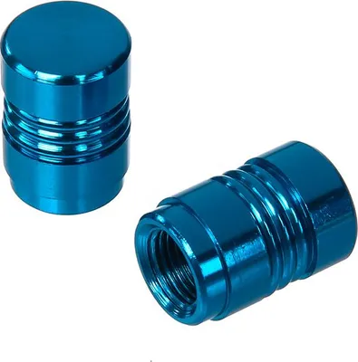 Produktbild von Set: 2x Ventilkappe, Blau eloxiert