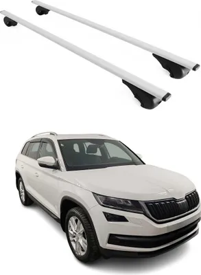 Image de Barres de toit Transversales pour Skoda Kodiaq 2017-2024 Fer Argent