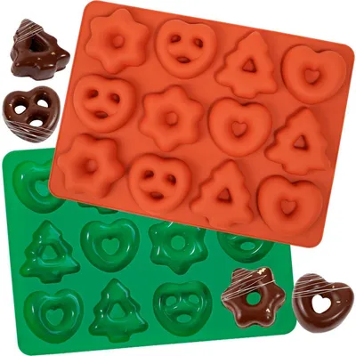 Produktbild von Silikon Lebkuchenform 2 Stück Weihnachtsbaum Backform 30 x 22 cm Hitzebeständig