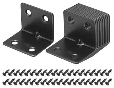 Image de Set de 20 connecteurs d'angle pour bois, noir