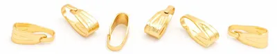 Produktbild von Vintageparts Collierschlaufen aus Messing, 18K Goldbeschichtung, 7 mm, 6 Stück