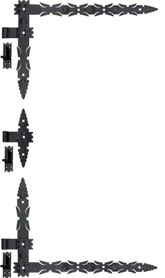 Produktbild von 1 Set (3 Teile) Winkelband Schmiedeeisen 800 x 460 x 50 mit Kloben 16 mm Winkelbänder Türbänder Türband