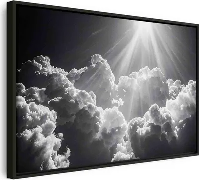 Produktbild von Italienischer Leinwand Leinwandbild - Hope in the Clouds: Inspiring Rays of the Sun – Awaken Emotions 120x80 cm Muster b-H-10041-b-a