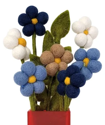 Immagine prodotto di Solidchoice - Composizione di 7 fiori di feltro fatti a mano, ideali per decorazioni sostenibili