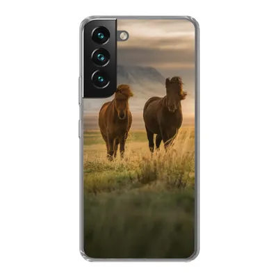 Produktbild von MuchoWow® Handyhülle Schutzhülle Hülle für Samsung Galaxy S22 Pferde - Luft - Gras Silikon Softcase Handy Hülle - Mobiltelefonhülle