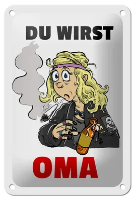 Produktbild von Blechschild Spruch 12x18cm Du wirst OMA