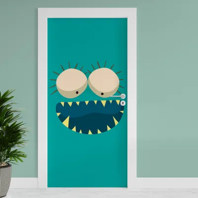 Produktbild von Türfolie "Blaues Monster" 90x200cm Türposter Deko Aufkleber Folie Tapete TF04-19
