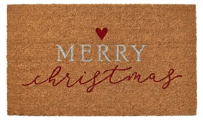 Productafbeelding van Clayre & Eef deurmat bruin, kokosvezel, kerstthema