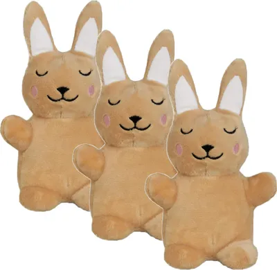 Produktbild von Aumüller Katzenspielzeug Baldi Bunny, 3er Set - Plüschtier zum Schmusen mit Baldrianfüllung