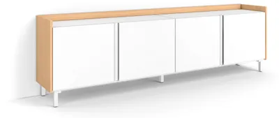 Immagine prodotto di Mobili TV effetto legno Bianco e Rovere soft 207x35x61cm con gambe