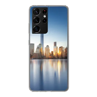 Produktbild von MuchoWow® Handyhülle Schutzhülle Hülle für Samsung Galaxy S21 Ultra New York - Skyline - Spiegelung Silikon Softcase Handy Hülle - Mobiltelefon