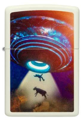 Produktbild von ZIPPO - UFO Design - White  Matte Weiß Glow in the Dark Grün Alien Sturmfeuerzeug nachfüllbar Benzin 60006091
