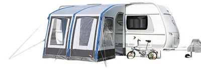 Produktbild von DWT aufblasbares Vorzelt Space Air HQ 260 L, Gr. 3 High, 260x280cm, Anbauhöhe 250-265cm - leichtes Wohnwagen Teilzelt m.Luftkammern - inkl. Luftpumpe, Dachspannstange, Abspannmaterial - Reisecamping