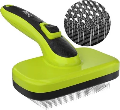 Produktbild von Hauskatzenborste - Langhaar- und Kurzhaar-Bürste Reinigt Haar von Haustieren mit einem Knopf (M Grün)