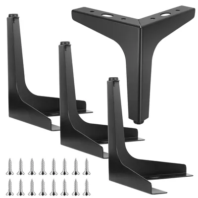 Productafbeelding van 4 stuks metalen meubelpoten, zwart, 17 cm, tot 400 kg