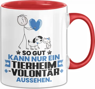 Produktbild von Tierheimvolontär Geschenk Tasse So Gut Kann Nur Ein Tierheimvolontär Aussehen Geschenkidee Kaffee-Becher (Rot)