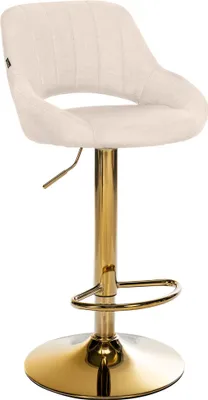 Produktbild von CLP Barhocker Milet Stoffbezug höhenverstellbar drehbar mit Rückenlehne creme Gestell Farbe gold