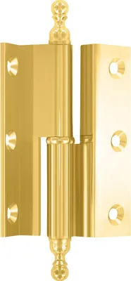 Produktbild von Stil-Möbelband Kröpfung D, Zierkopf 19 links, 50x33 mm, Messing poliert