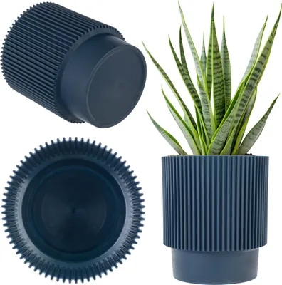 Obrázek produktu pro KADAX květináč 15 cm obal na květináč plastový stojan na květiny tmavě modrý