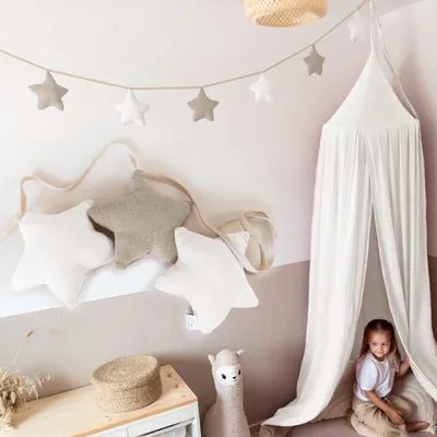 Produktbild von Sternenkette für Kinderzimmer - handgenähte Stoff-Girlande