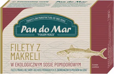 MAKRELA FILETY W BIO SOSIE POMIDOROWYM 120 g - PAN DO MAR