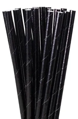 Zdjęcie produktu dla Słomki papierowe 8mm/20cm czarne, 36x100szt