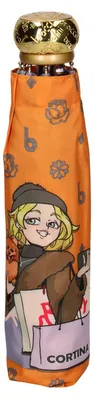 Obrázok produktu pre Dámsky skladací dáždnik značky Braccialini, materiál: polyester, farby: modrá, oranžová, čierna