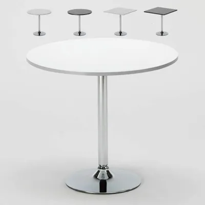 Produktbild von Kaffee Tisch Rund und Quadratisch Weiß Schwarz 70x70 Bistrot