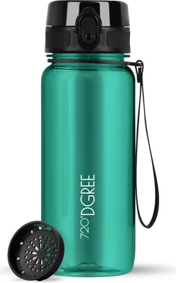 Produktbild von uberBottle crystalClear Trinkflasche mit Sieb 650ml / Emerald Green/ 720DGREE