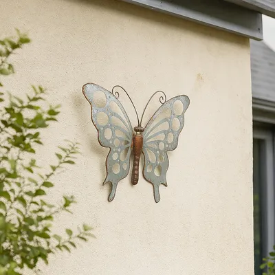 Produktbild von Metall Wanddekoration Schmetterling 44x35 cm dekorativ Vintage Look