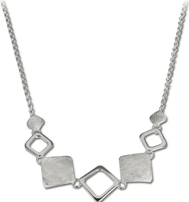 Produktbild von SilberDream Kette Collier für Damen Karo 45cm Sterling Silber mattiert SDK409