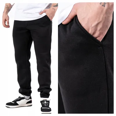 Immagine prodotto di Marcus | Pantaloni da jogging da uomo, neri, in cotone, vestibilità regular, ideali per l'estate, comodi, taglia M