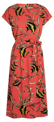 Produktbild von Damenkleid mit Fischdruck - Knielang - Lockere Passform - Gürtel - Rundhals