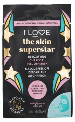 Obrázek produktu pro I Love, Skin Superstar, Detoxifying, Sheet Mask, For Face, 10 ml
