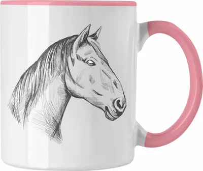 Produktbild von Pferde Tasse Lustig Reiterin Geschenk Pferde Geschenke Mädchen Pferdeliebhaber (Rosa)