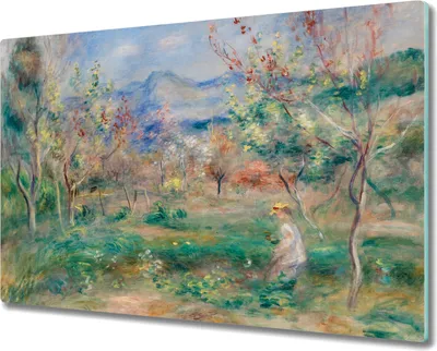 Produktbild von Coloray Schneidebrett Herdabdeckplatte 80x52 cm Kochplattenabdeckung Hackbrett Küchenbrett - Wald Berglandschaft