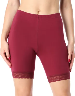 Image de Leggings courts pour femme Bellivalini en Coton avec dentelle BLV50-225 (bordeaux, XS)