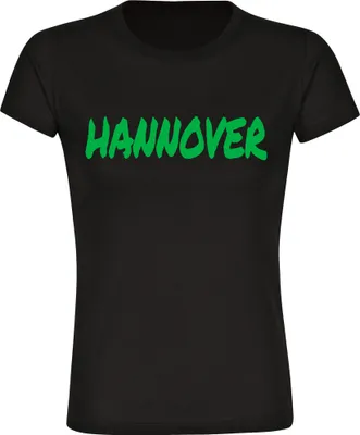 Produktbild von multifanshop Damen T-Shirt - Hannover - Textmarker, schwarz, Größe M