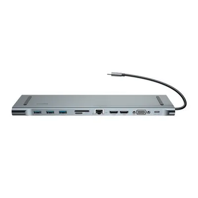 Immagine prodotto di 11W1 Adattatore di piacere Baseus, Hub Usb-C a 2X Hdmi, 3X Usb 3.0, Vga, Rj45, Usb-C Pd, Sd/Microsd, Jack 3,5Mm