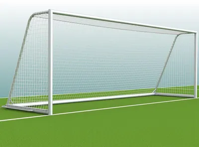 Produktbild von Fußballtor - mobiles Großfeldtor komplett mit Ovalprofil - 7,32 x 2,44 m - vollverschweißt, inkl. Tornetz